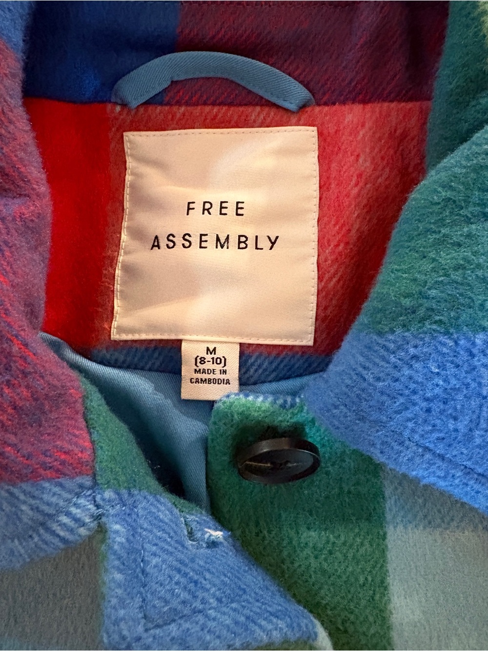 Colorblock Plaid Jacket in Blue, Green & Red - Picture 2 of 2
